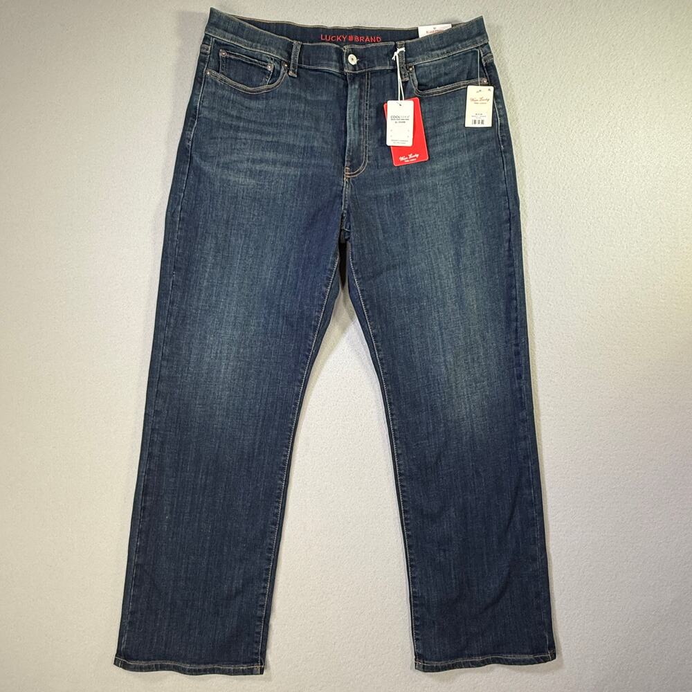Lucky Brand Men's 181 Relaxed Straight Fit COOLMAX Stretch Jean Balsam 38x30 $99